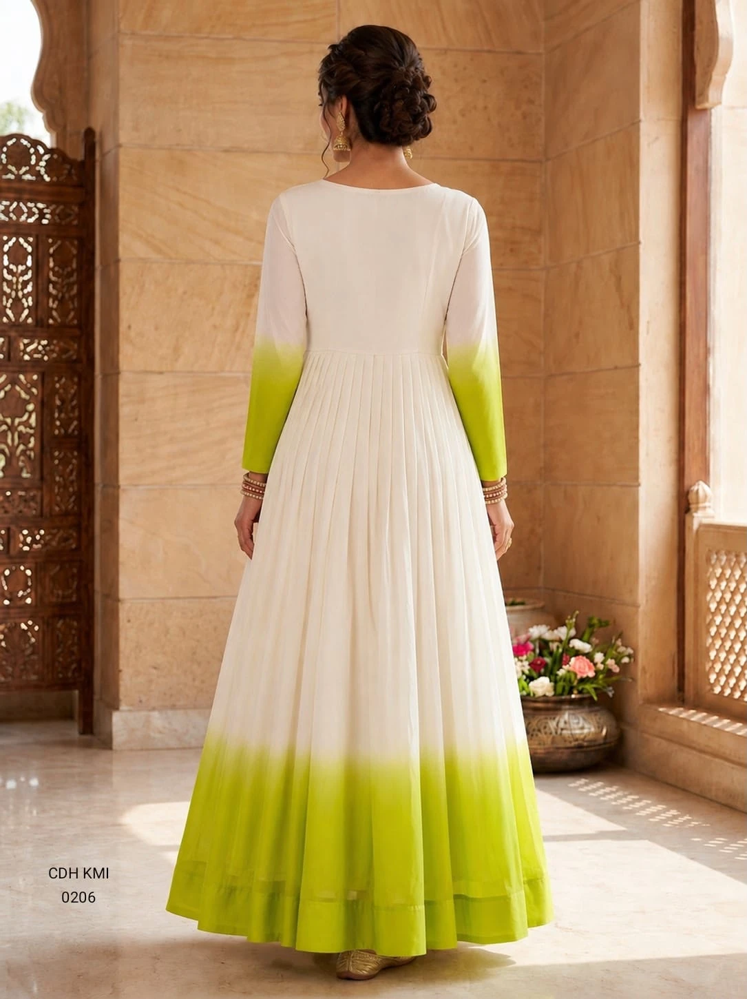 Star Georgette Pedding with Embroidery Woolen thread work DESIGNER  GOWN